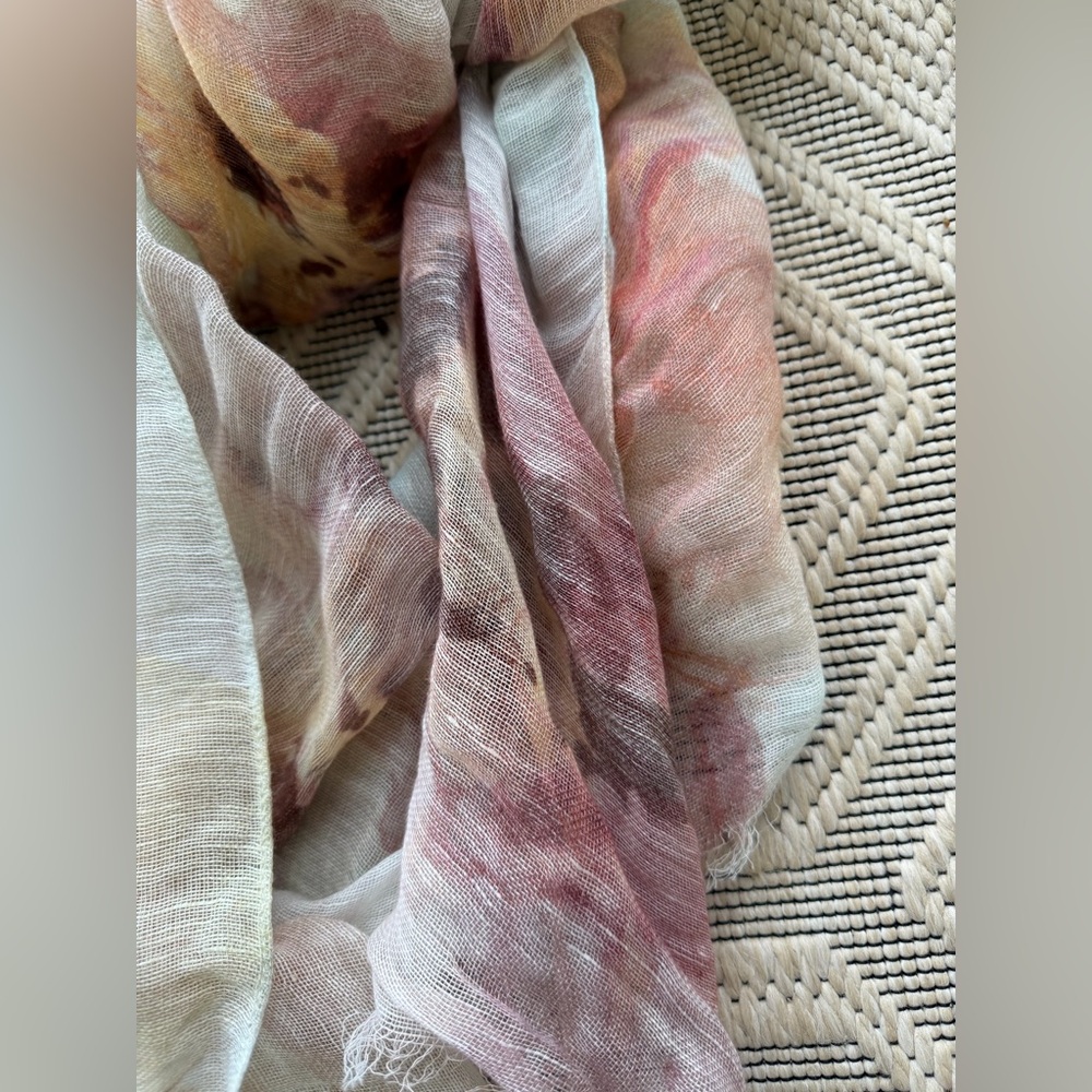 Pure J.Jill Watercolor Floral Scarf linen and cotton - Picture 3 of 8